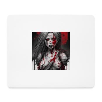 Zombie bloody face - Mousepad (Querformat) - Weiß - Vorne