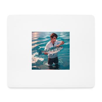 Der Fang des Tages - Mousepad (Querformat) - Weiß - Vorne