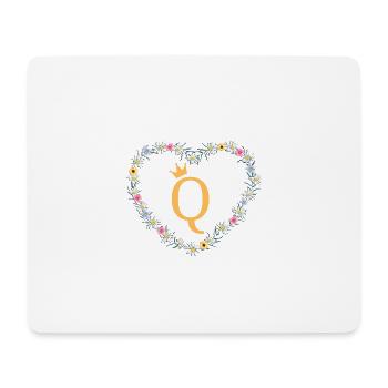 Buchstabe Q, Monogramm, Herz, personalisierbar - Mousepad (Querformat) - Weiß - Vorne