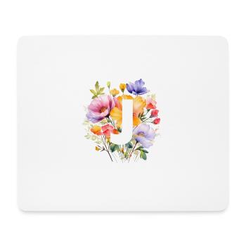 J Monogram, Colorful Bouquet - Mouse Pad (horizontal) - white - Front