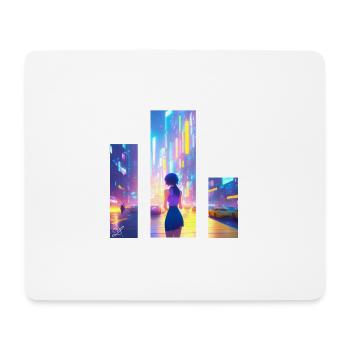 Girl in City - Tapis de souris (format paysage) - blanc - Devant