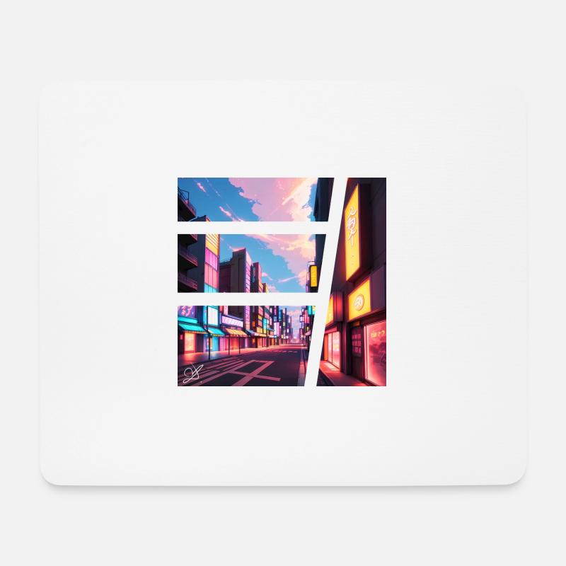 Asien-Stadt - Mousepad (Querformat) - Weiß