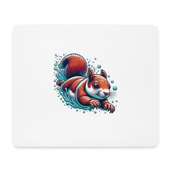 Schwimmen Eichhörnchen Nüsse Tierliebhaber - Mousepad (Querformat) - Weiß - Vorne