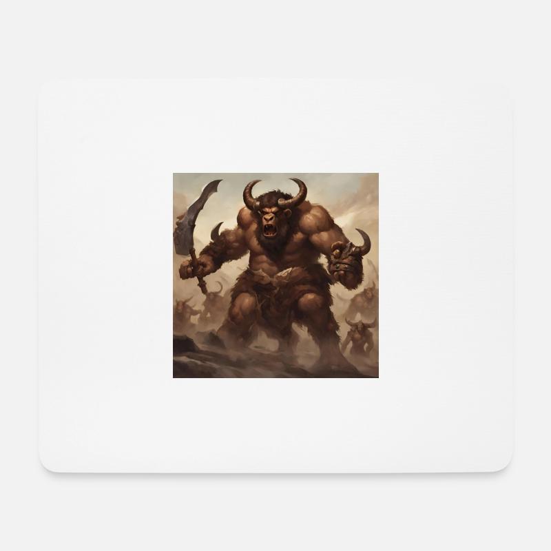 Minotauros - Mousepad (Querformat) - Weiß