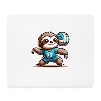 Joueur de volley-ball paresseux cool - Tapis de souris (format paysage) - blanc - Devant