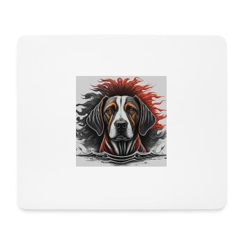 « Le chien majestueux » - Tapis de souris (format paysage) - blanc - Devant
