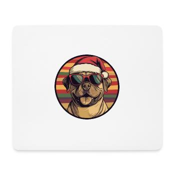 Bullmastiff Dog Christmas Cool - Mouse Pad (horizontal) - white - Front