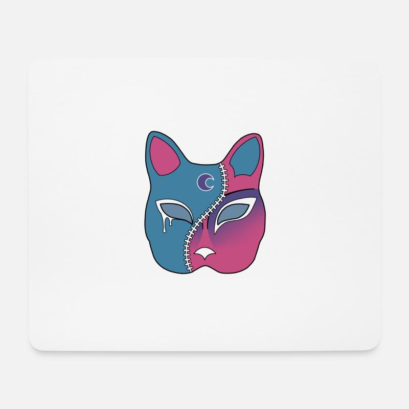 Zip Face Franken Neko Mask - Mouse Pad (horizontal) - white
