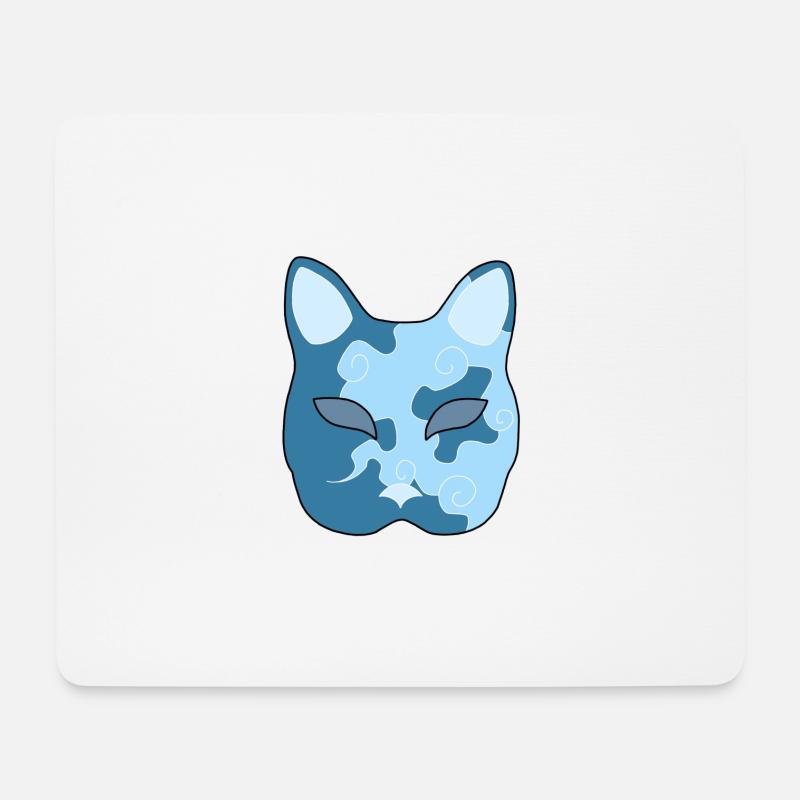 Clouds Neko Mask - Mouse Pad (horizontal) - white