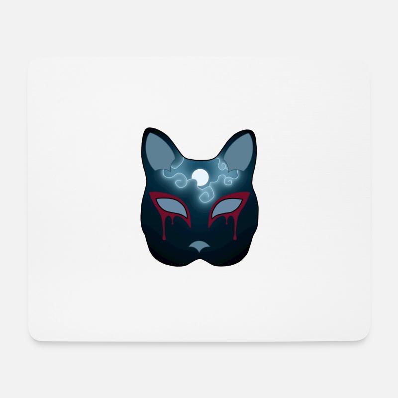 Nightless City Neko Mask - Mouse Pad (horizontal) - white