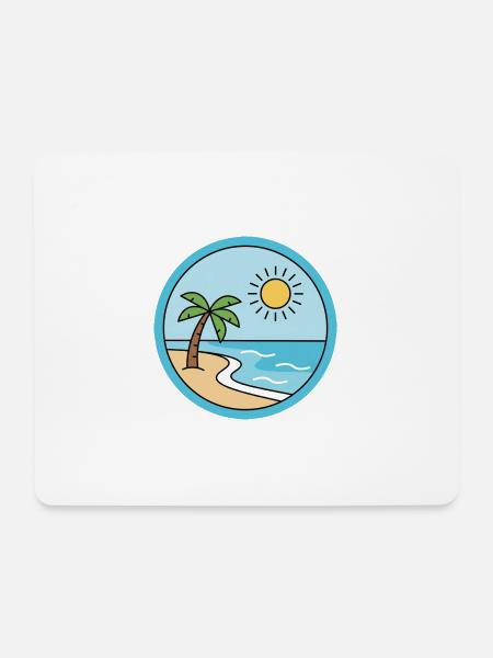 Sonneninsel am Sandstrand - Mousepad (Querformat) - Weiß