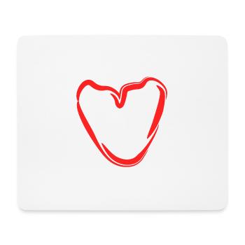 Red Hand Heart Sketch - Mouse Pad (horizontal) - white - Front