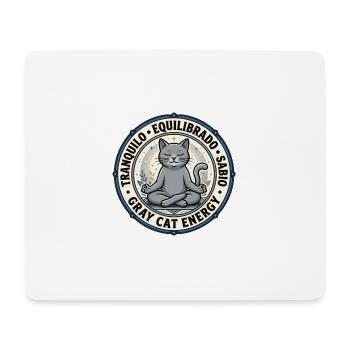 Zen Gray Katzen-Energie - Mousepad (Querformat) - Weiß - Vorne