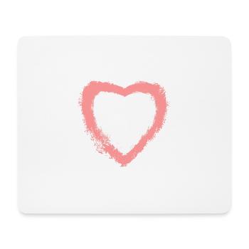 Rosa weißes Herz - Mousepad (Querformat) - Weiß - Vorne
