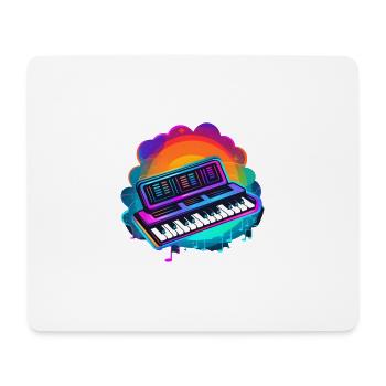 Keyboarder Synthwave 80s Gift - Mouse Pad (horizontal) - white - Front