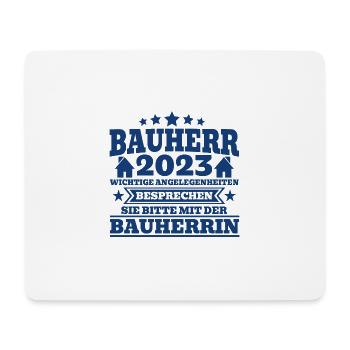 Bauherr 2023 Wichtige Angelegenheiten Bauherrin Ba - Mousepad (Querformat) - Weiß - Vorne