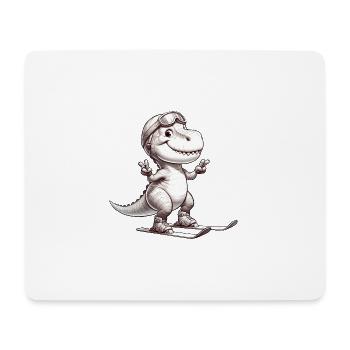 T-Rex Skier Sepia Art - Mouse Pad (horizontal) - white - Front