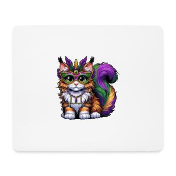 Mardi Gras Maine Coon, Maskierte Katze - Mousepad (Querformat) - Weiß - Vorne