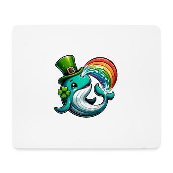Chemise de bande dessinée de baleine de la Saint-Patrick - Tapis de souris (format paysage) - blanc - Devant