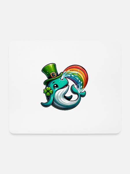 St. Patricks Day Wal Cartoon Shirt - Mousepad (Querformat) - Weiß