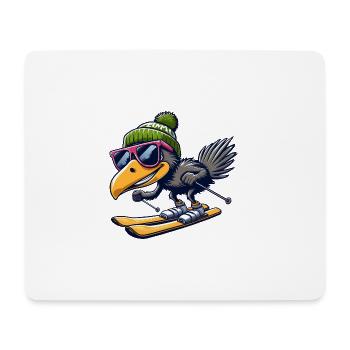 Skiing Emu Winter Sports - Mouse Pad (horizontal) - white - Front