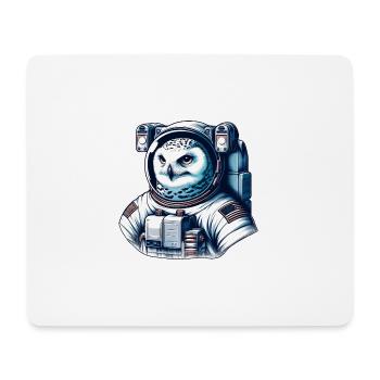 Snowy Owl in Space: Astronaut Mission - Mouse Pad (horizontal) - white - Front