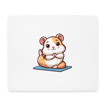 Hamster Yoga Méditation Fitness - Tapis de souris (format paysage) - blanc - Devant