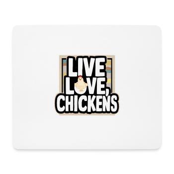 Live Love Chickens Live Love Chickens Farmer - Mouse Pad (horizontal) - white - Front