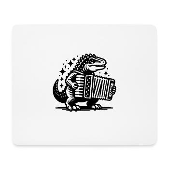 Dino Akkordeon Spieler Silhouette - Mousepad (Querformat) - Weiß - Vorne