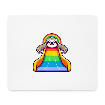 LGBTQ Pride Sloth Rainbow Slide - Mouse Pad (horizontal) - white - Front