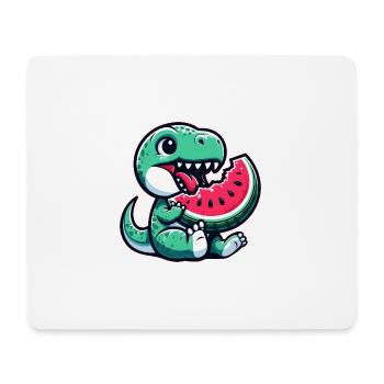 Süßer T-Rex mit Wassermelone Cartoon Sommer Frucht - Mousepad (Querformat) - Weiß - Vorne