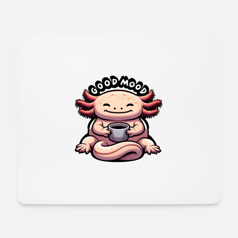 Kaffee und Azalotl - Mousepad (Querformat) - Weiß