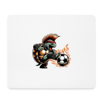 Football jouant à la tortue punk avec le feu - Tapis de souris (format paysage) - blanc - Devant