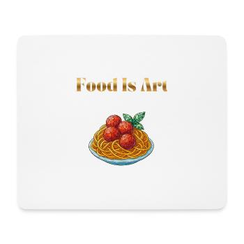 Food Is Art ... Spaghetti mit Fleischbällchen - Mousepad (Querformat) - Weiß - Vorne