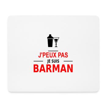 j'peux pas je suis barman - Mousepad (Querformat) - Weiß - Vorne