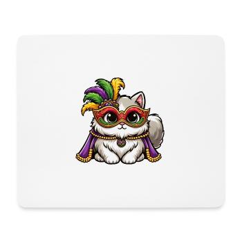 Mardi Gras Persian Cat Masked Cat Disguise - Mouse Pad (horizontal) - white - Front