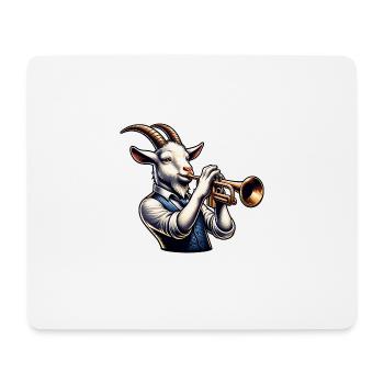 Coole Ziege Spielt Trompete Band Orchester - Mousepad (Querformat) - Weiß - Vorne