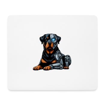 Rottweiler Cyborg Robot Espace - Tapis de souris (format paysage) - blanc - Devant