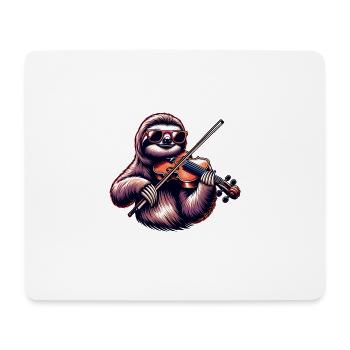 Coole Faultier Geiger Klassische Musik - Mousepad (Querformat) - Weiß - Vorne