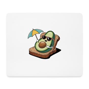 Funny Avocado On Toast With Sunglasses And - Mouse Pad (horizontal) - white - Front