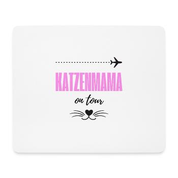 Katzenmama on tour - Mousepad (Querformat) - Weiß - Vorne