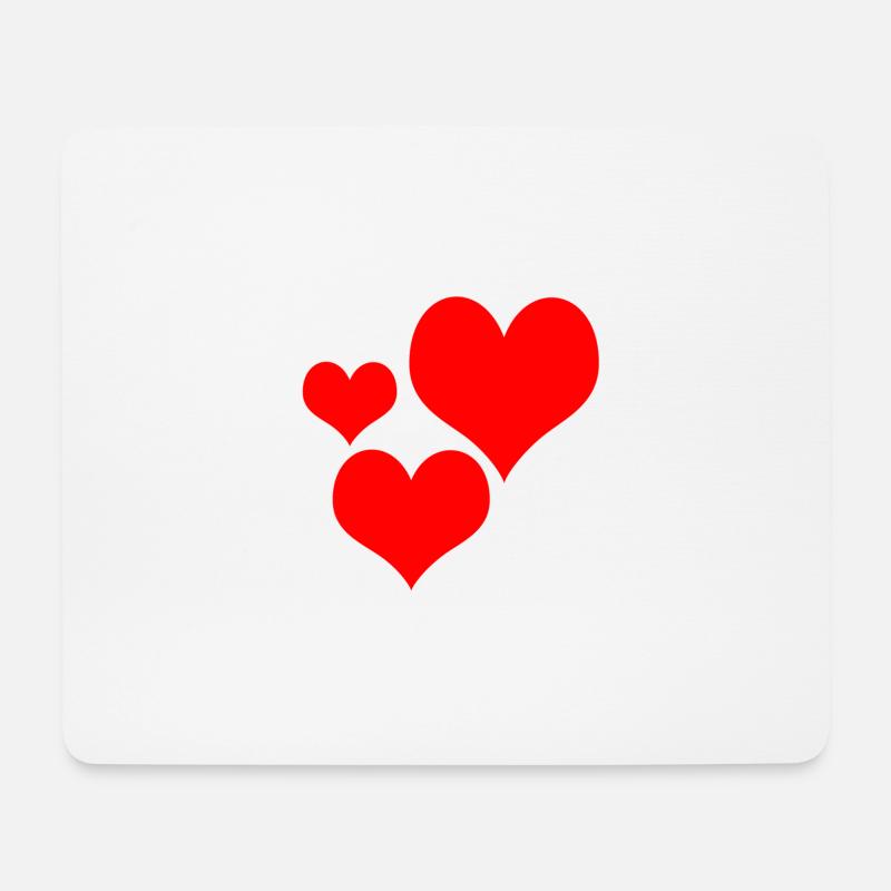 3 Herzen - Mousepad (Querformat) - Weiß