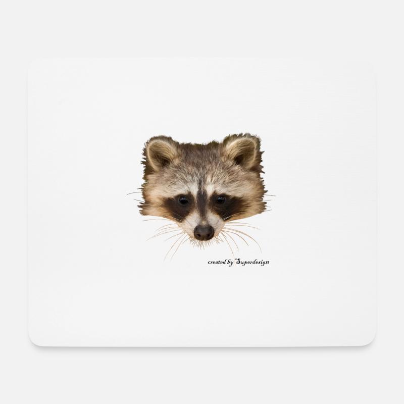 Waschbär - Mousepad (Querformat) - Weiß
