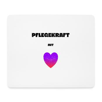 Pflegekraft mit Herz Systemrelevant - Mousepad (Querformat) - Weiß - Vorne