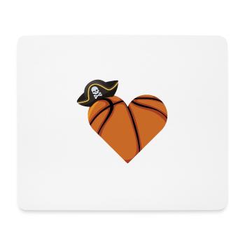 Cadeau de basket-ball Heart Pirate - Tapis de souris (format paysage) - blanc - Devant