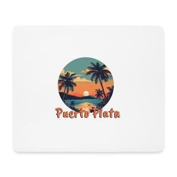 Puerto Plata République Dominicaine Plage Palmiers - Tapis de souris (format paysage) - blanc - Devant