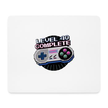Level 40 Complete 40th Birthday Men Retro - Mouse Pad (horizontal) - white - Front