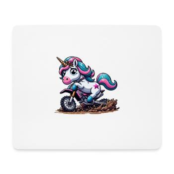Enduro Unicorn Adventure on Two Wheels - Mouse Pad (horizontal) - white - Front