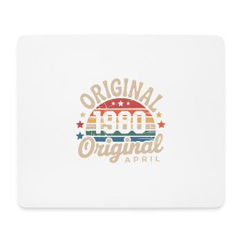 April 1980 Vintage Retro April Geburtstagsgeschenk - Mousepad (Querformat) - Weiß - Vorne