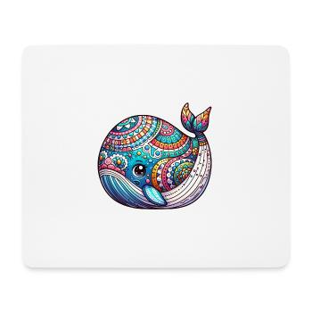 Artistiquement peint baleine éclosion de l’œuf de Pâques - Tapis de souris (format paysage) - blanc - Devant